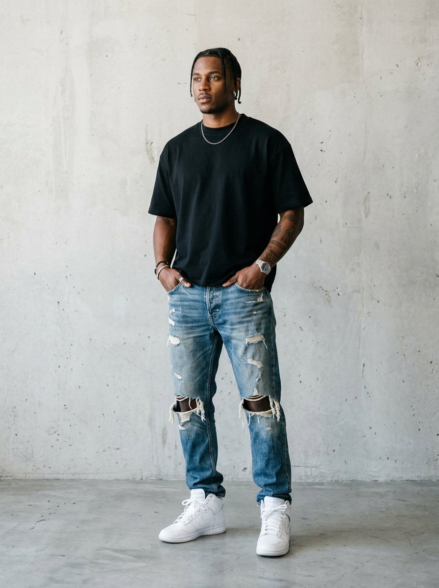 Streetwear Distressed Denim Jeans Manufacturing